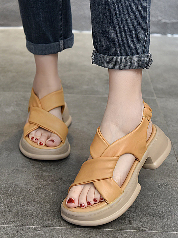 Leaher Platform Sandals