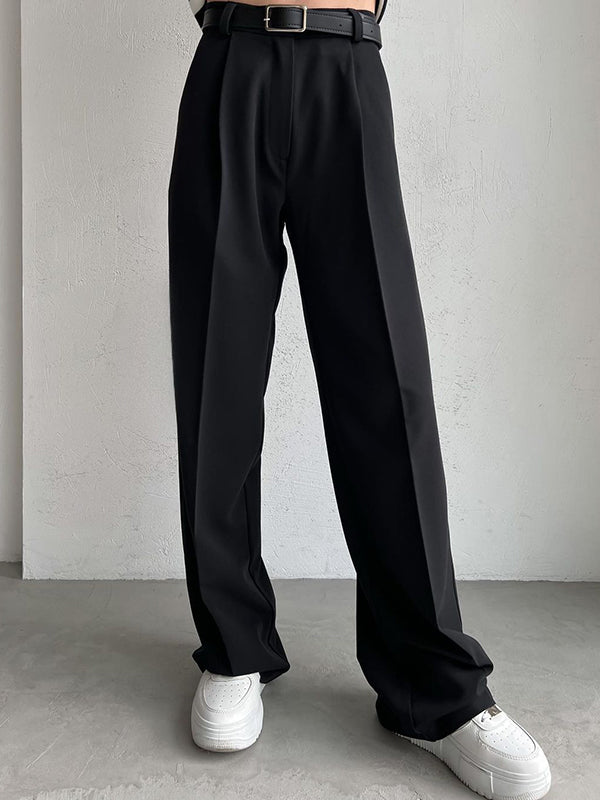 High Waisted Loose  Suit Trousers