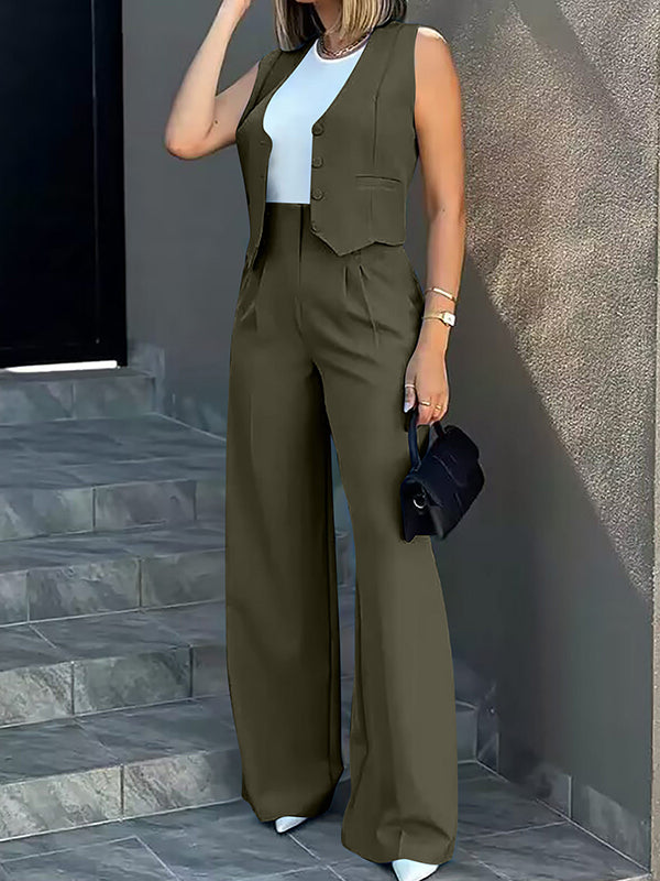 Jacket + High Waisted  Pants - Set