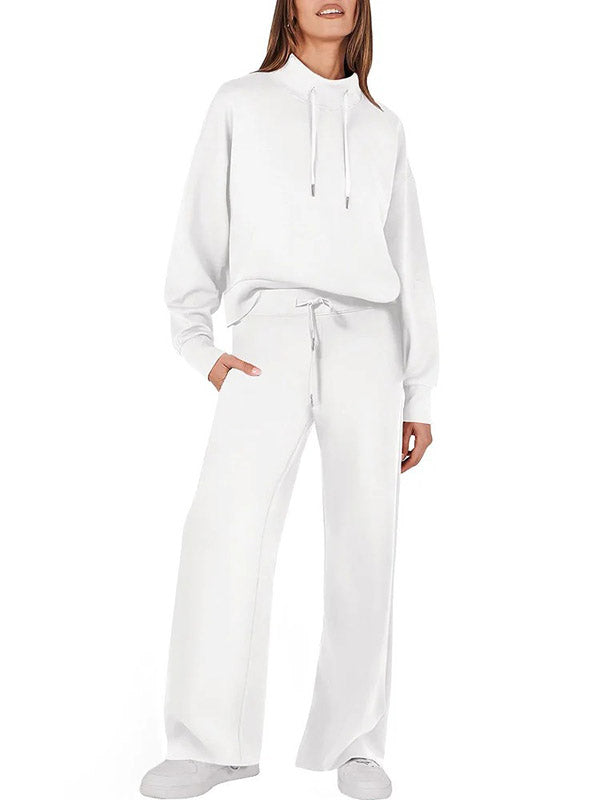 High Waisted Sweatshirt + Trousers Set