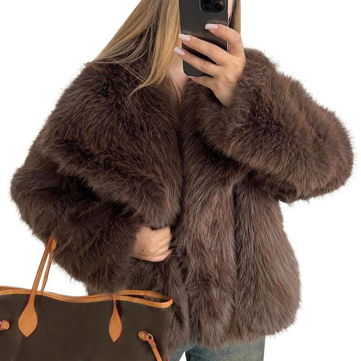 Cropped Faux Fur Coat for Fall & Winter