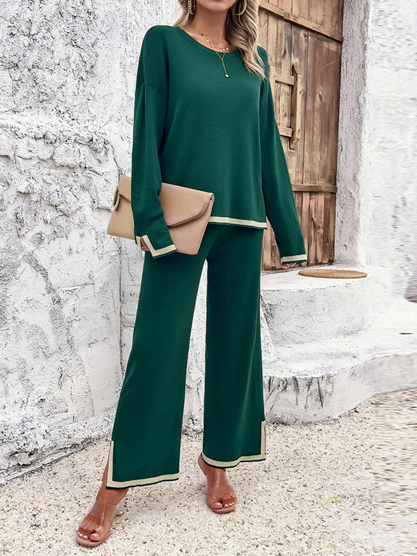 Split Sweater  +  Pants Set