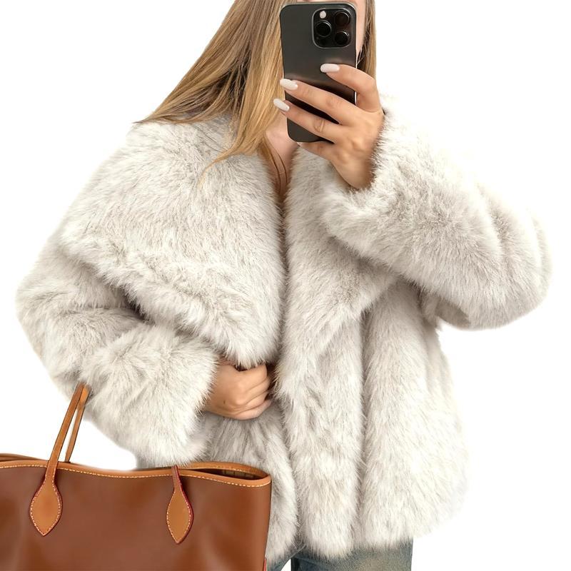 Cropped Faux Fur Coat for Fall & Winter