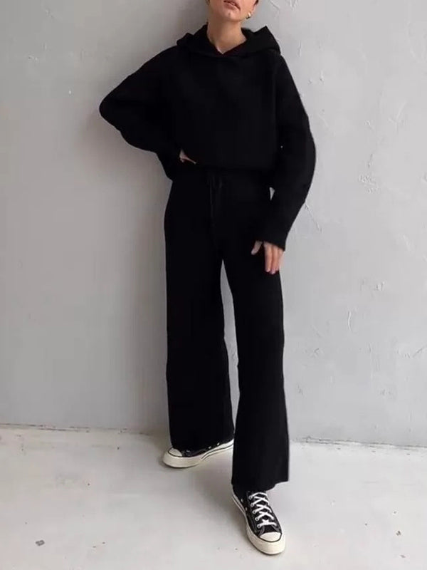 Hooded Sweater + Drawstring Pants Set