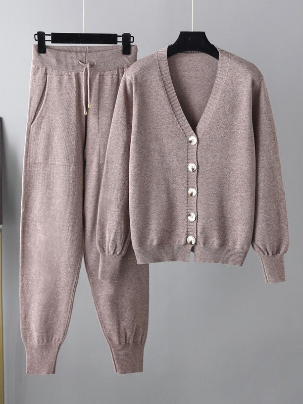 Cardigan Top & Harem Pants- Set