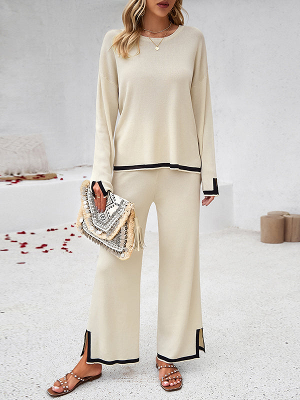 Split Sweater  +  Pants Set