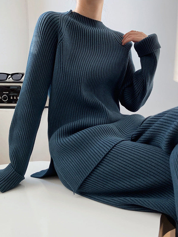 Loose Sweater& Wide Leg Pants -Set