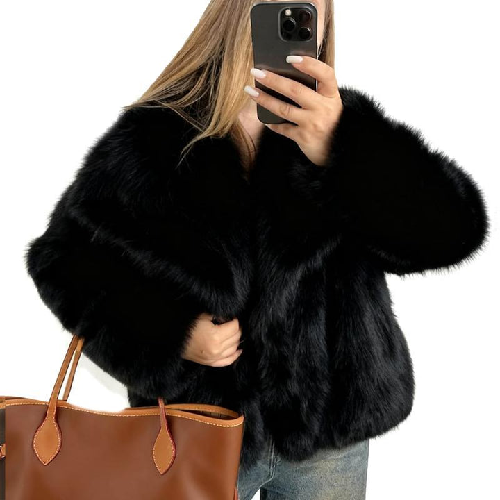 Cropped Faux Fur Coat for Fall & Winter