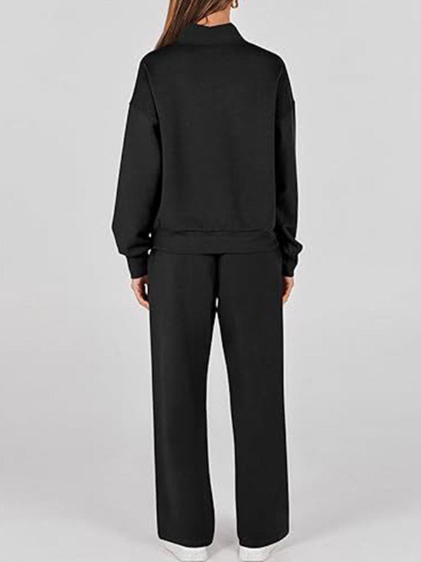 High Waisted Sweatshirt + Trousers Set