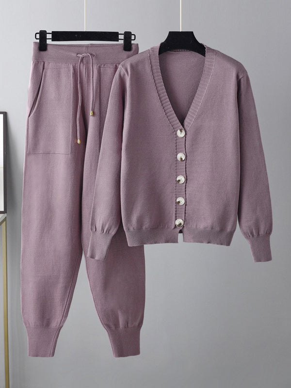 Cardigan Top & Harem Pants- Set