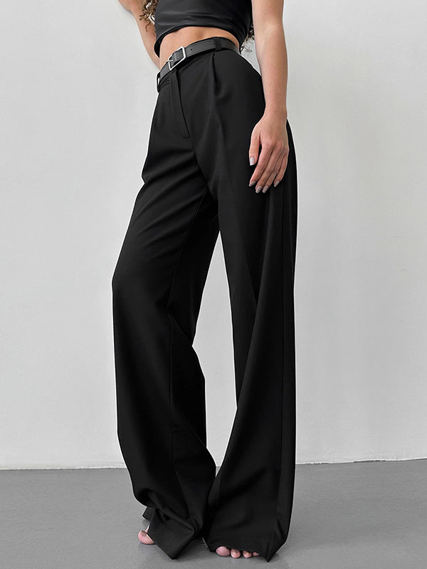 High Waisted Loose  Suit Trousers