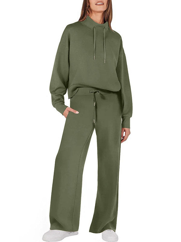 High Waisted Sweatshirt + Trousers Set