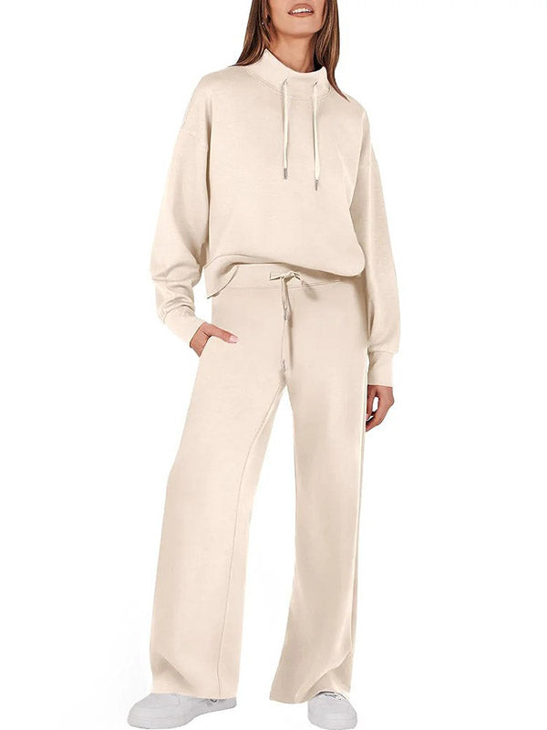 High Waisted Sweatshirt + Trousers Set