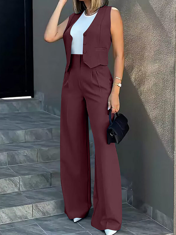Jacket + High Waisted  Pants - Set