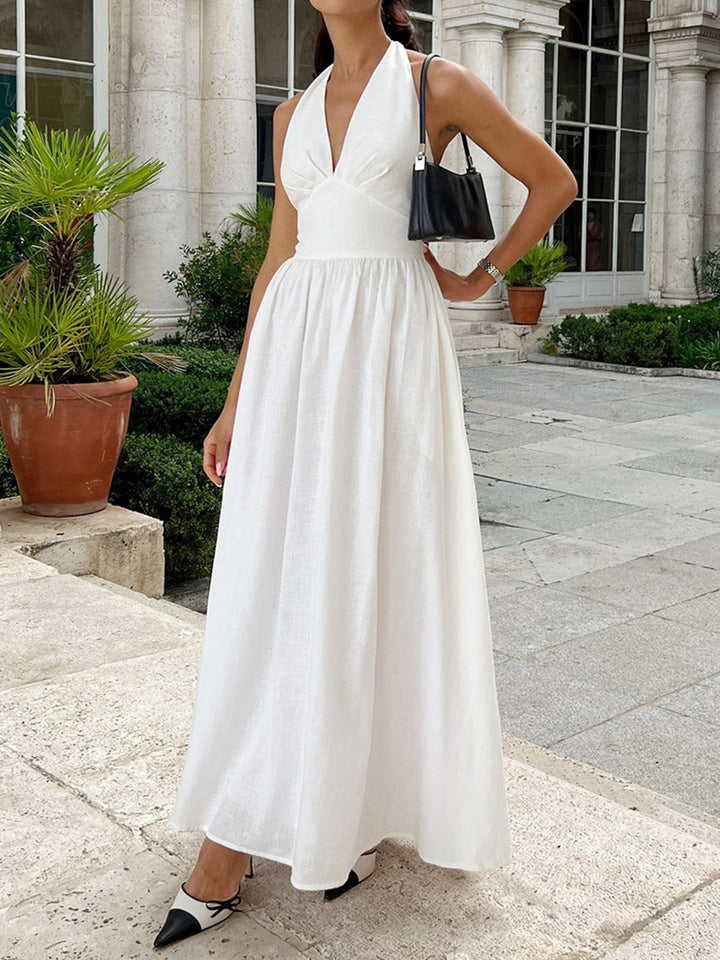 High Waisted Backless Midi Dresses