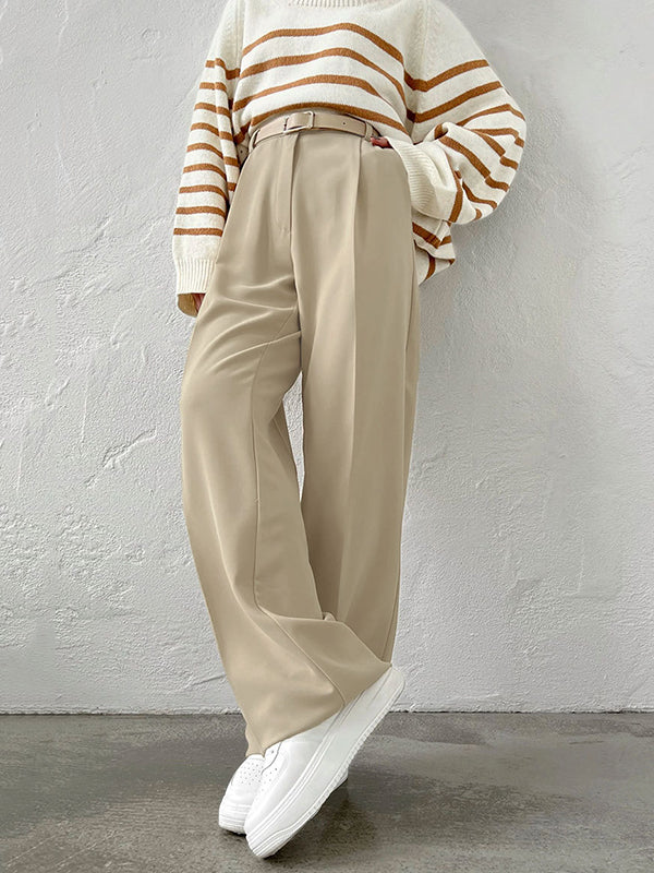 High Waisted Loose  Suit Trousers