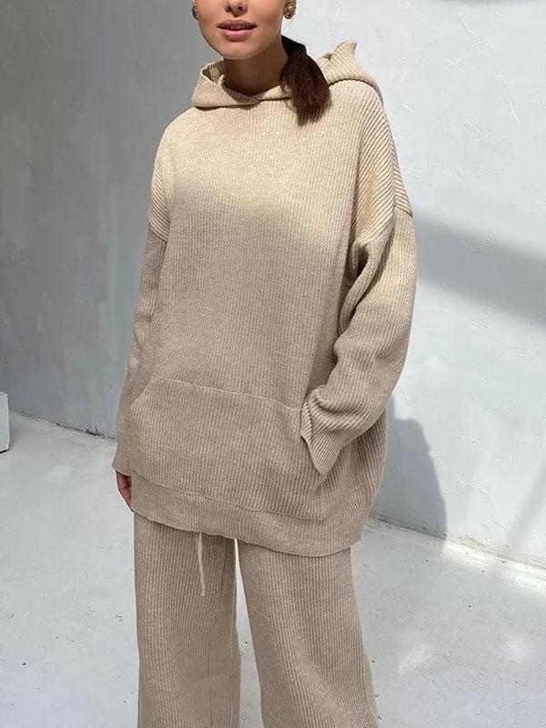 Hooded Sweater + Drawstring Pants Set