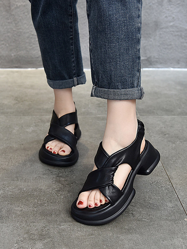 Leaher Platform Sandals