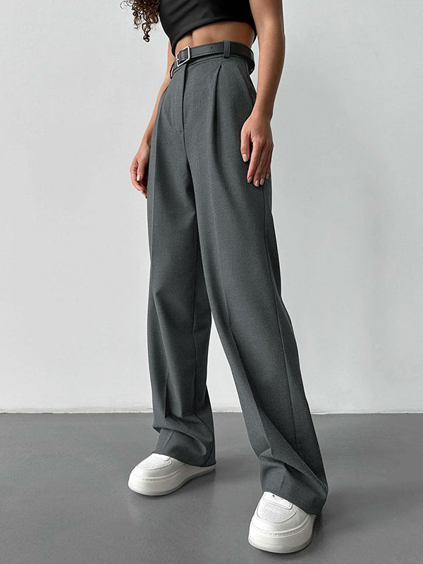 High Waisted Loose  Suit Trousers