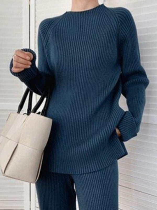 Loose Sweater& Wide Leg Pants -Set