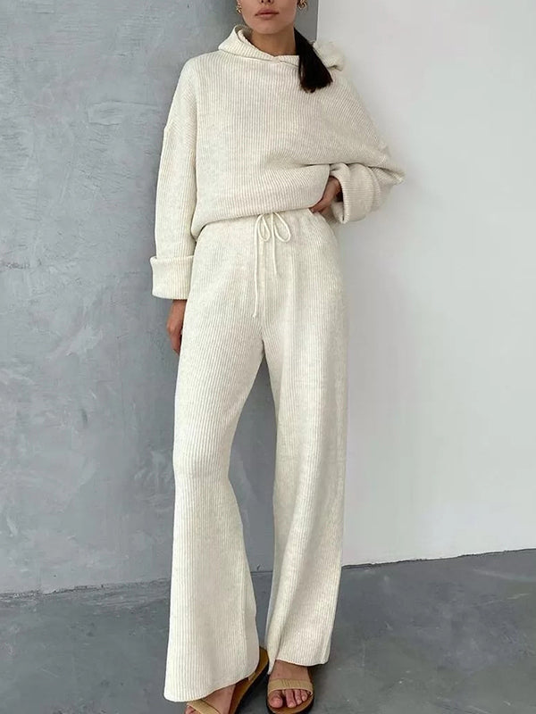 Hooded Sweater + Drawstring Pants Set