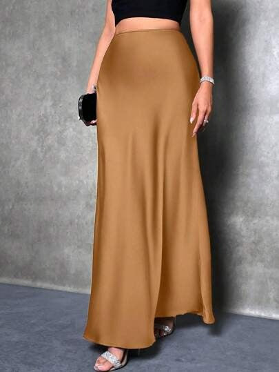 Satin High-Waist Skirt