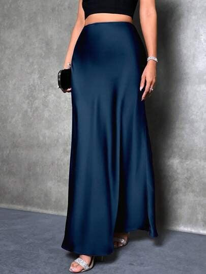 Satin High-Waist Skirt