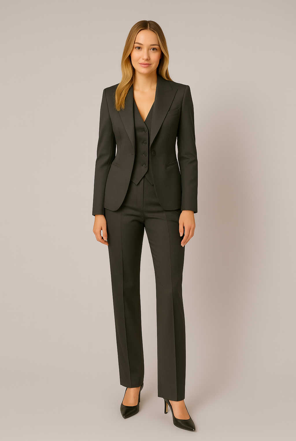 Three-Piece Blazer Set – Tailored Blazer, Vest and Trousers