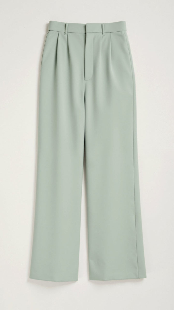 Wide-Leg Trousers – High Waisted, Pleated Front