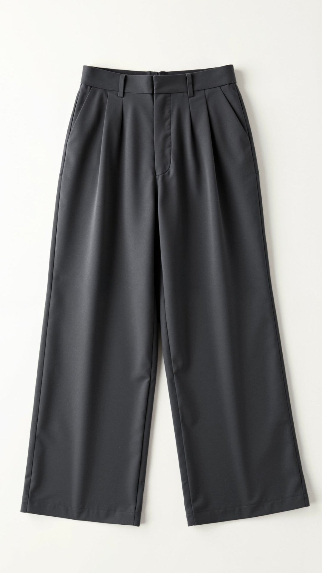 Wide-Leg Trousers – High Waisted, Pleated Front