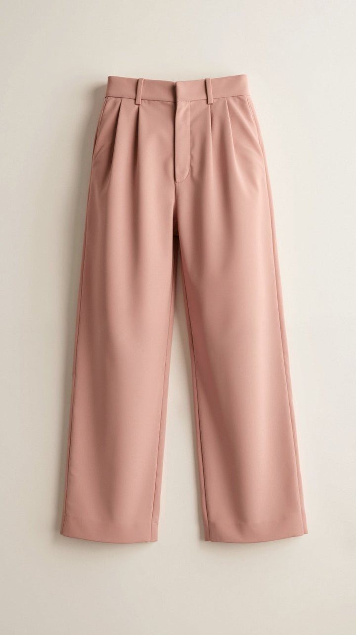 Wide-Leg Trousers – High Waisted, Pleated Front
