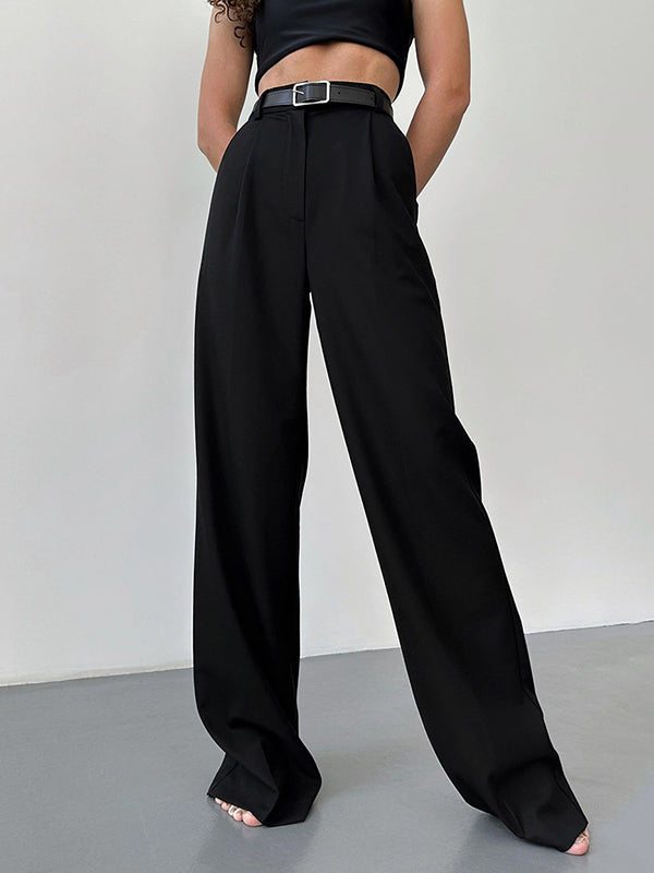 High Waisted Loose  Suit Trousers