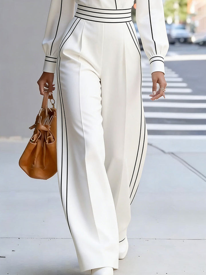 Elegant Contrast Color Jumpsuit
