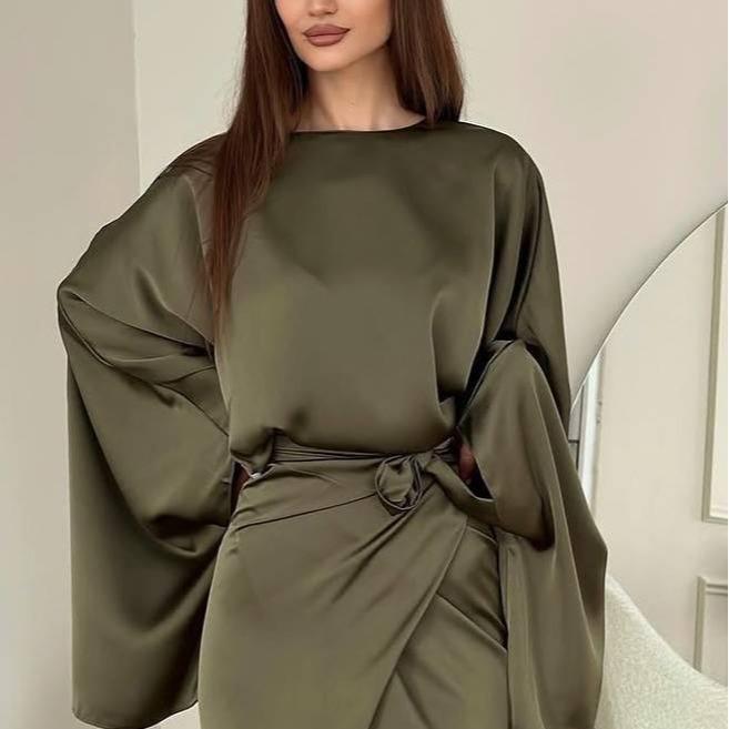 Lace-up Skirt Suit