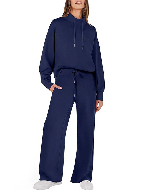 High Waisted Sweatshirt + Trousers Set
