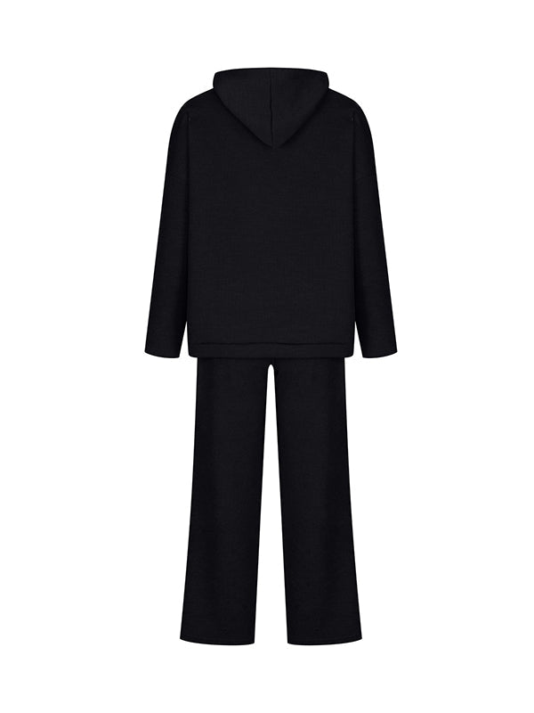 Hooded Sweater + Drawstring Pants Set