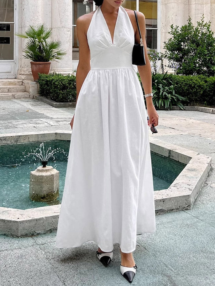 High Waisted Backless Midi Dresses