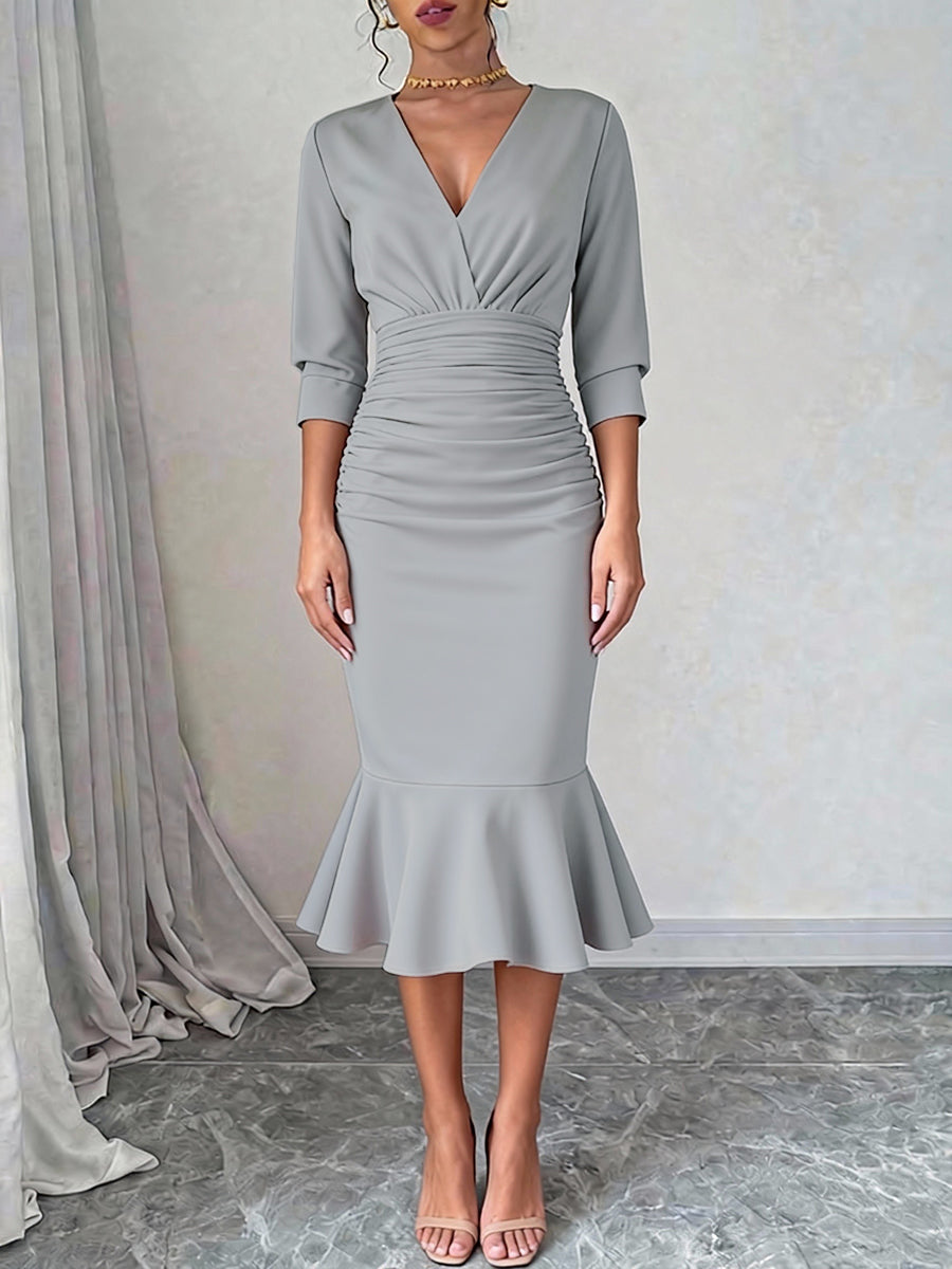 Bodycon Split-Side Deep - Midi Dresses