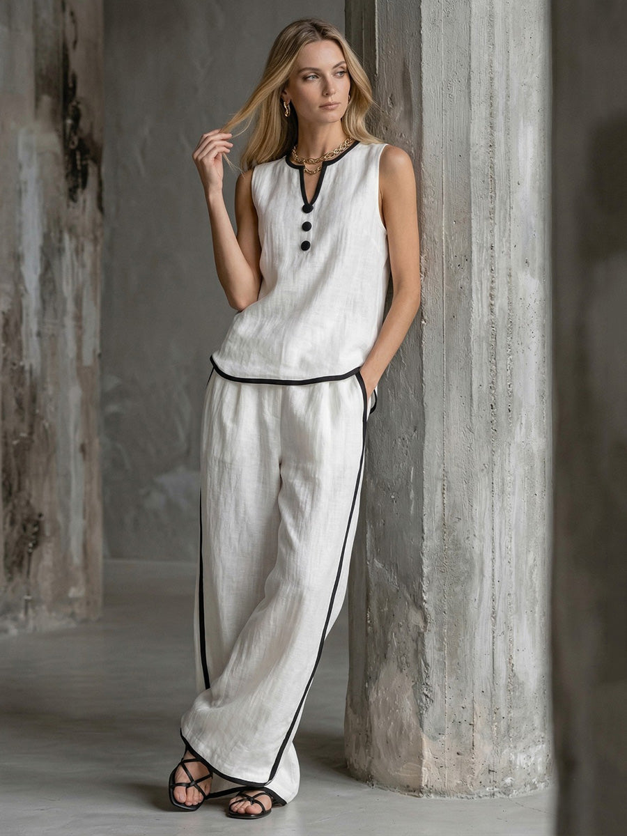 Contrast Color Pants