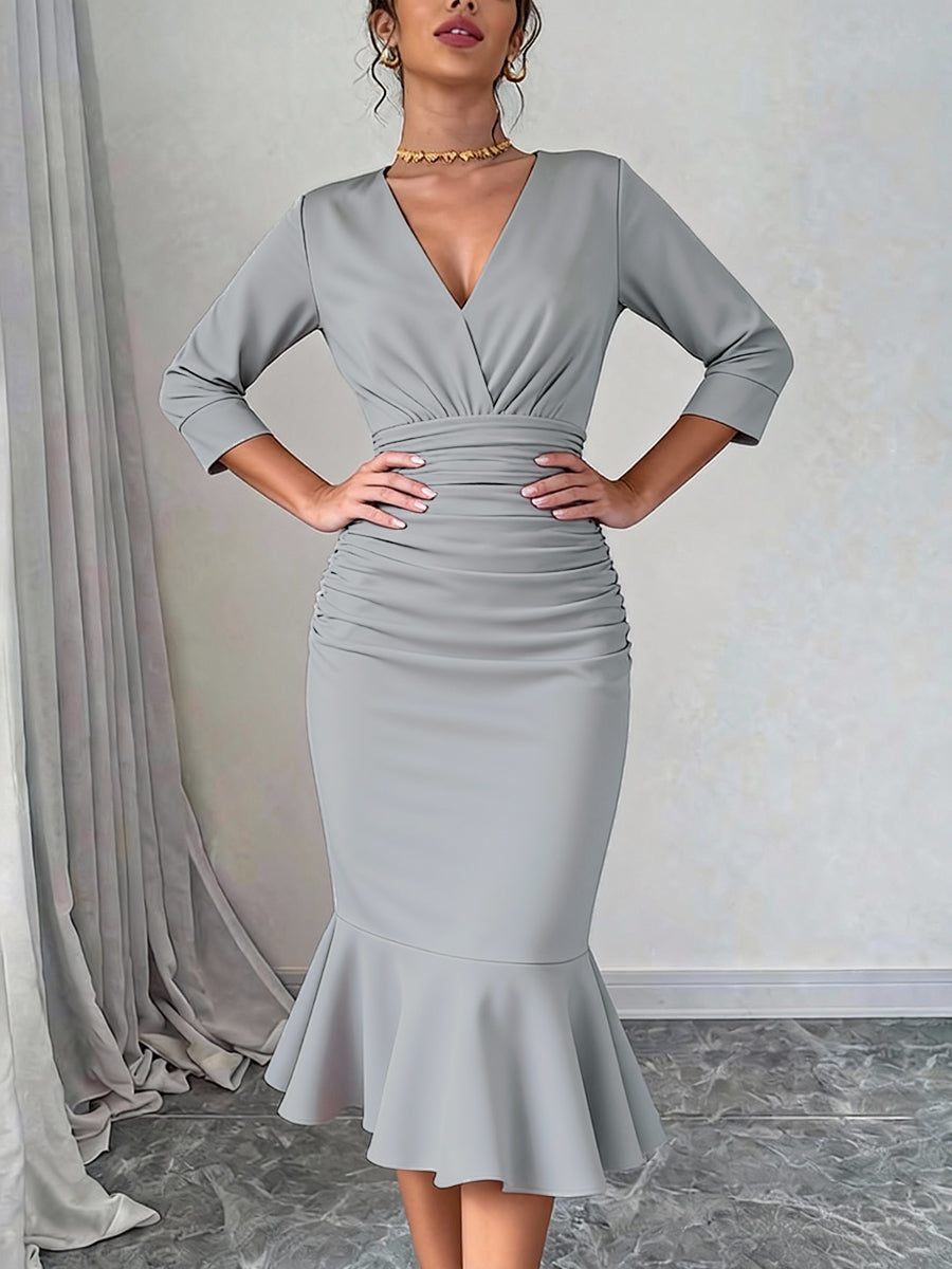 Bodycon Split-Side Deep - Midi Dresses