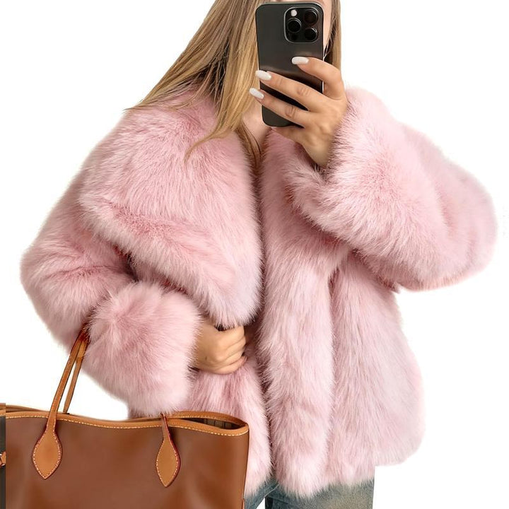Cropped Faux Fur Coat for Fall & Winter