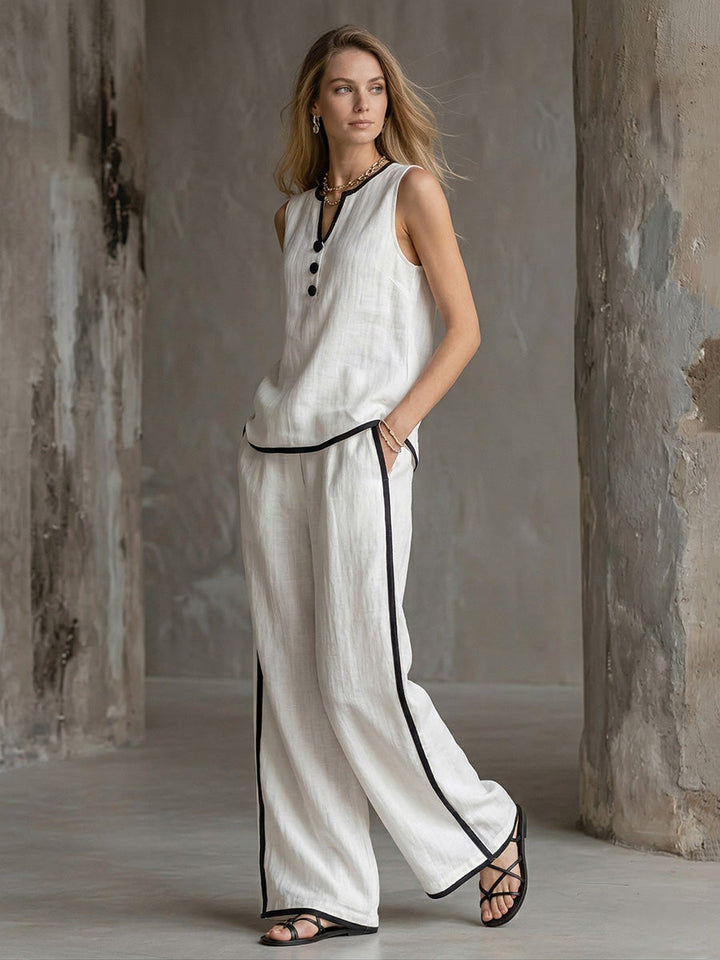Contrast Color Pants
