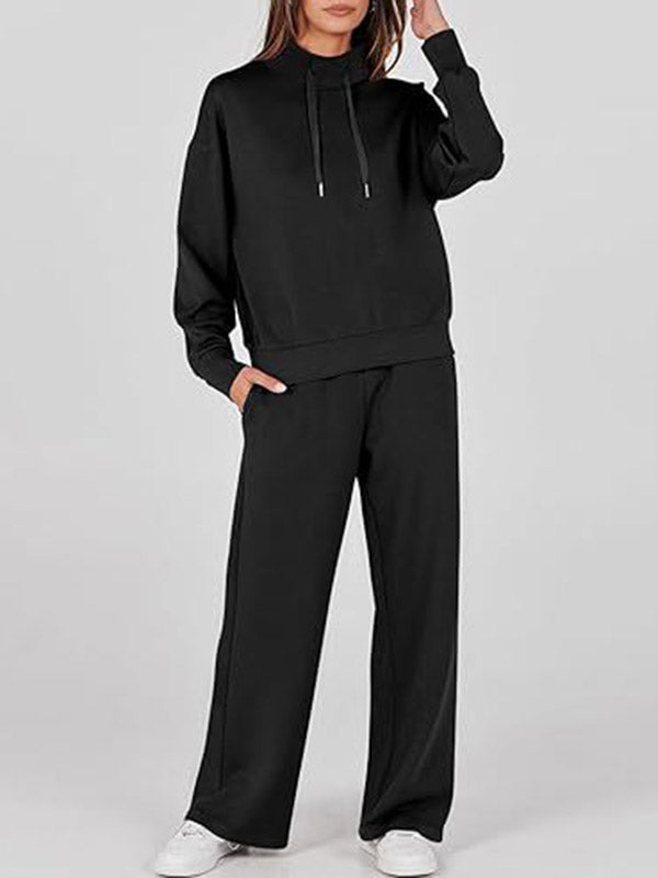 High Waisted Sweatshirt + Trousers Set