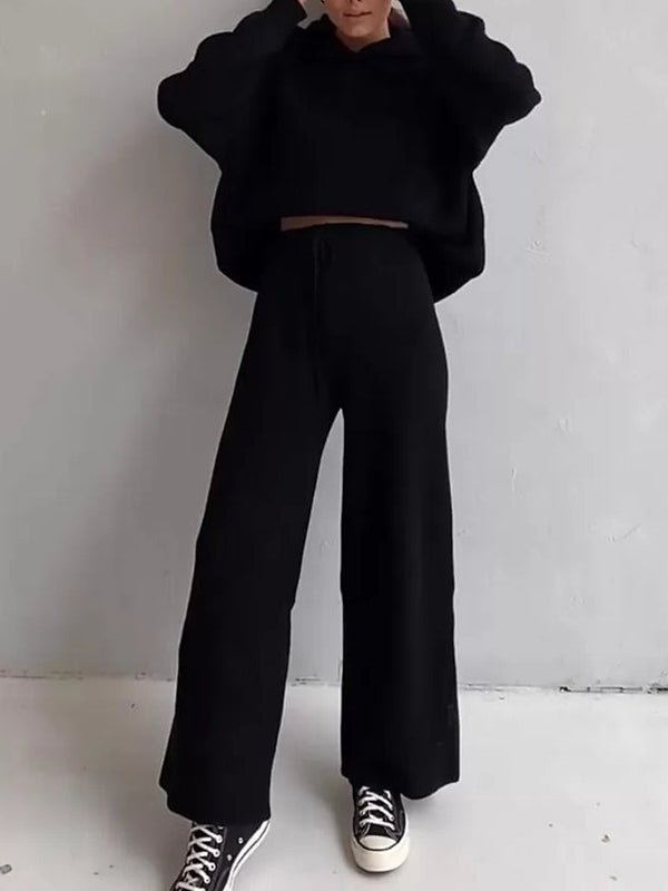 Hooded Sweater + Drawstring Pants Set