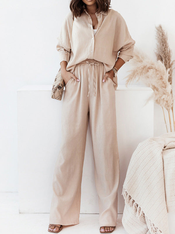 Shirts + High Waisted Pants Set