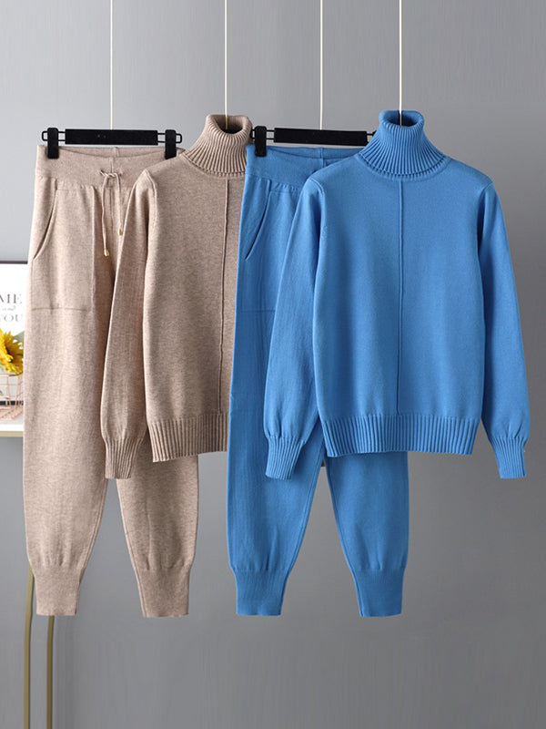 Casual drawstring-wide-leg-pants-suits