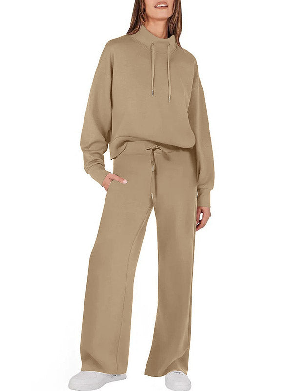 High Waisted Sweatshirt + Trousers Set