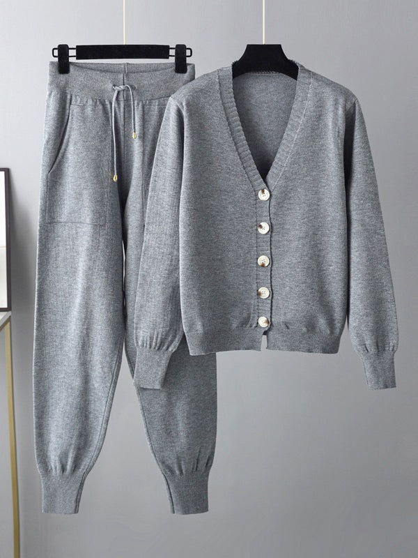 Cardigan Top & Harem Pants- Set