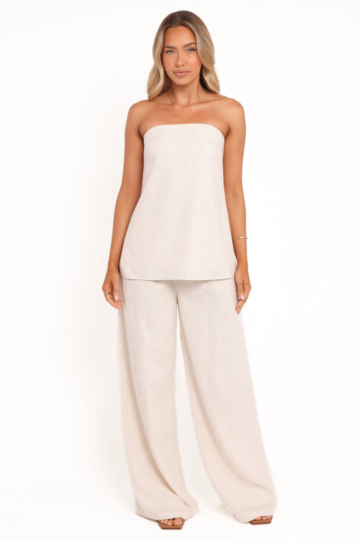 Chic Wide Leg Pants - Cream