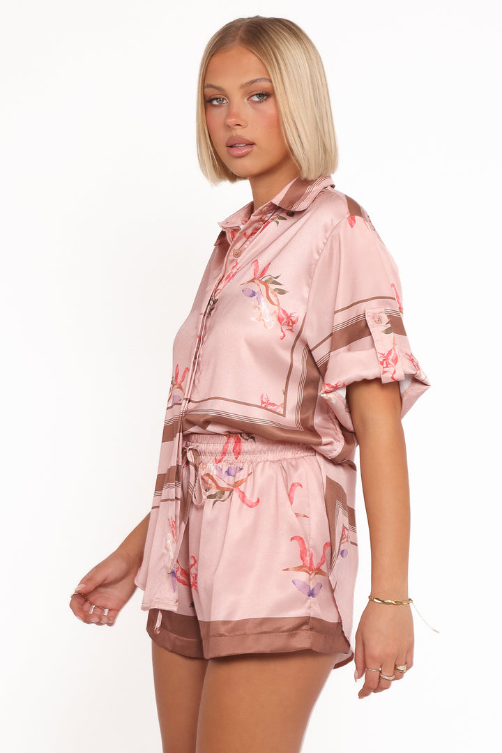 Satin Set - Pink Cocoa Short